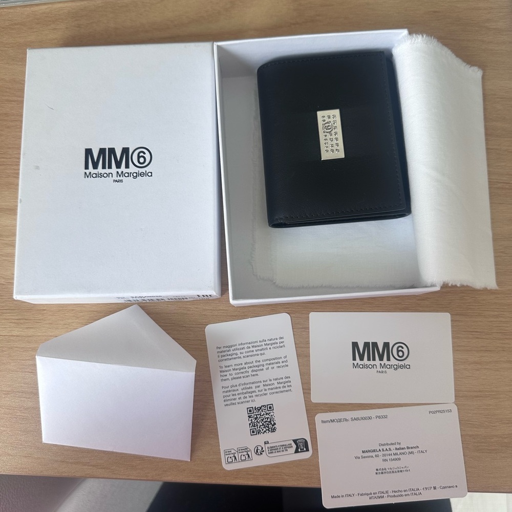 Maison Margiela Black Trifold Numeric Wallet